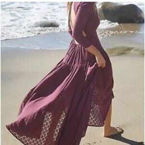Free People Sea Me Burgundy Dress